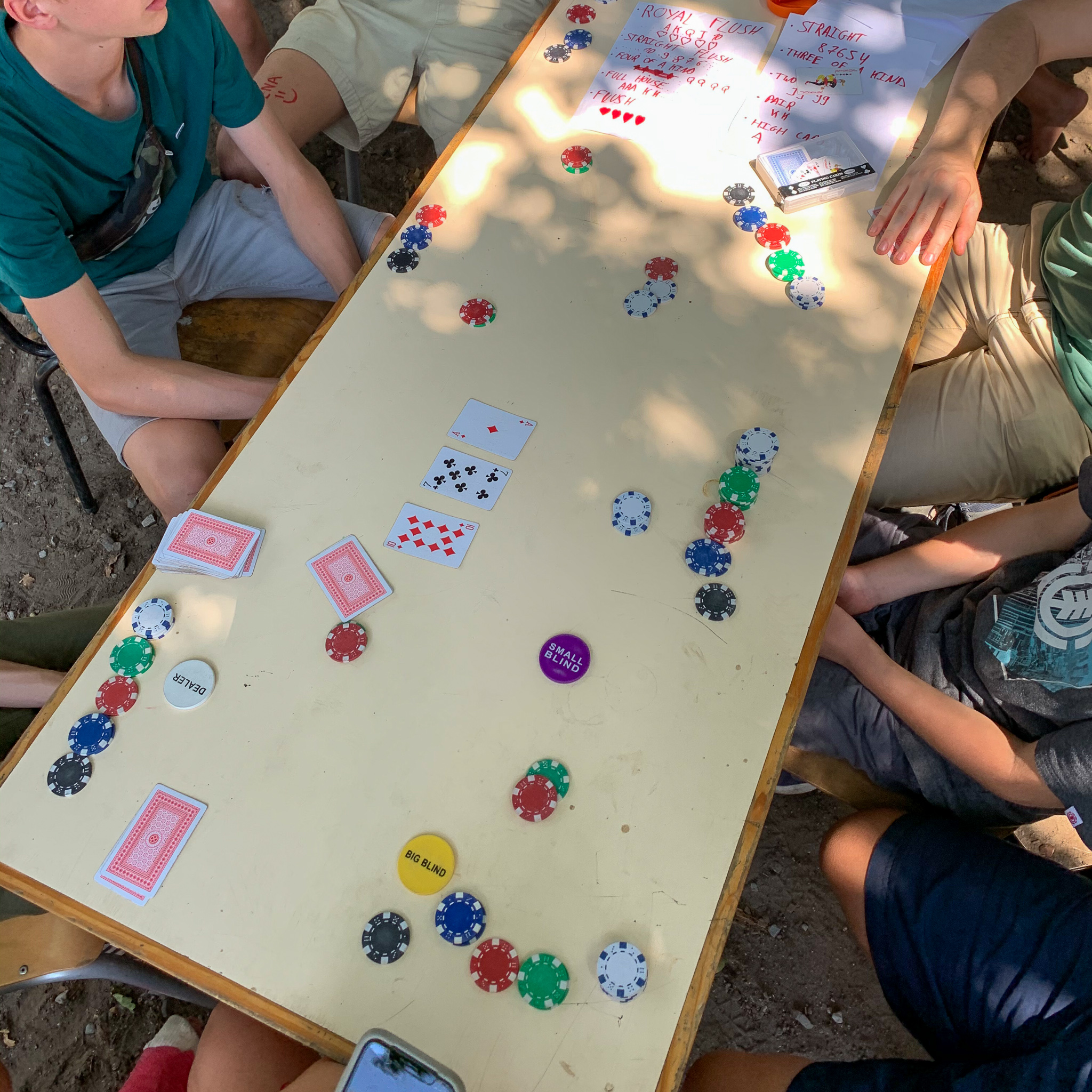 De vops (tieners) spelen graag gezelschapspelletjes zoals poker